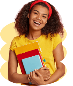 Estudiante con cuadernos en brazos, asociada al aprendizaje en educación superior